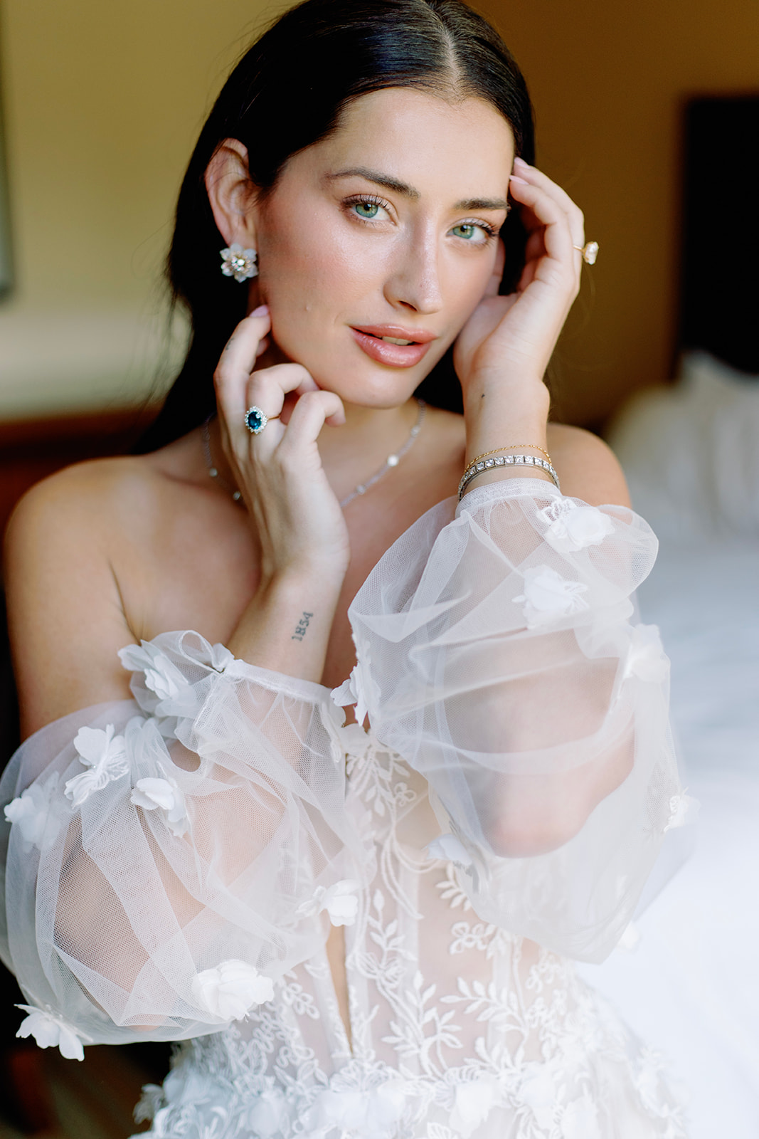 tulle bridal sleeves