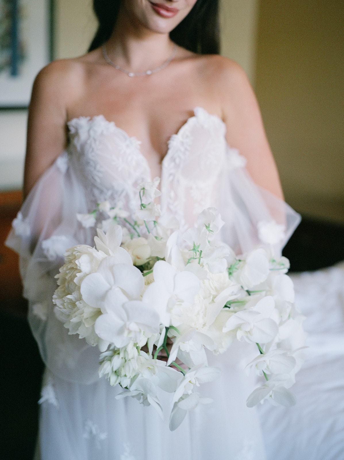 white orchid wedding bouquet