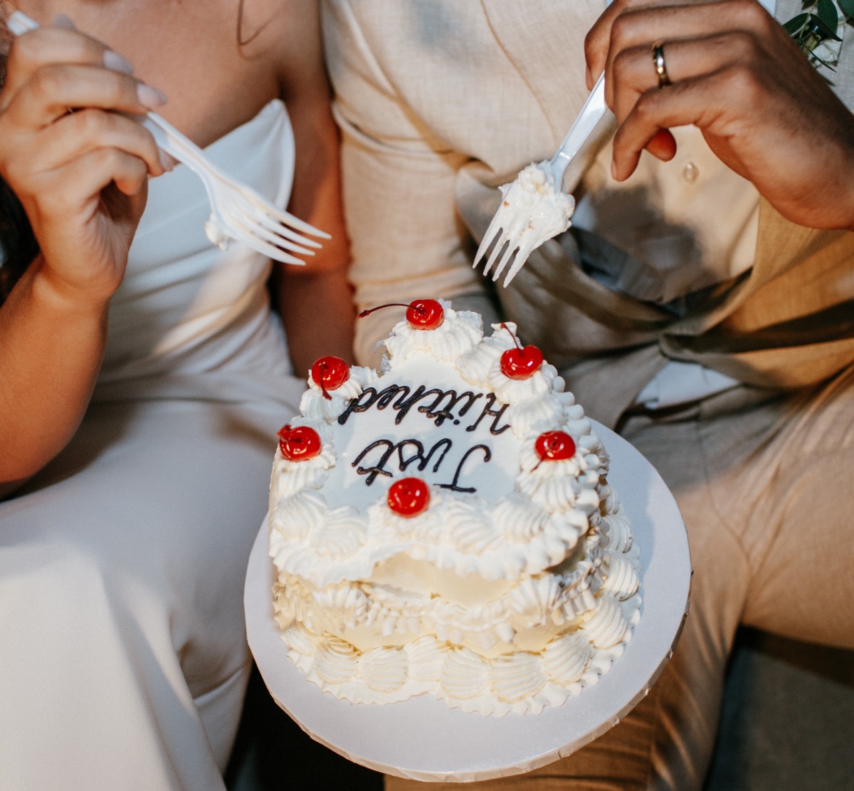 Just Married wedding cake for two