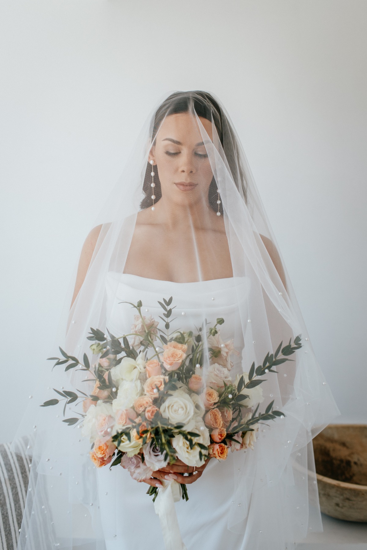 pearl-accented wedding veil