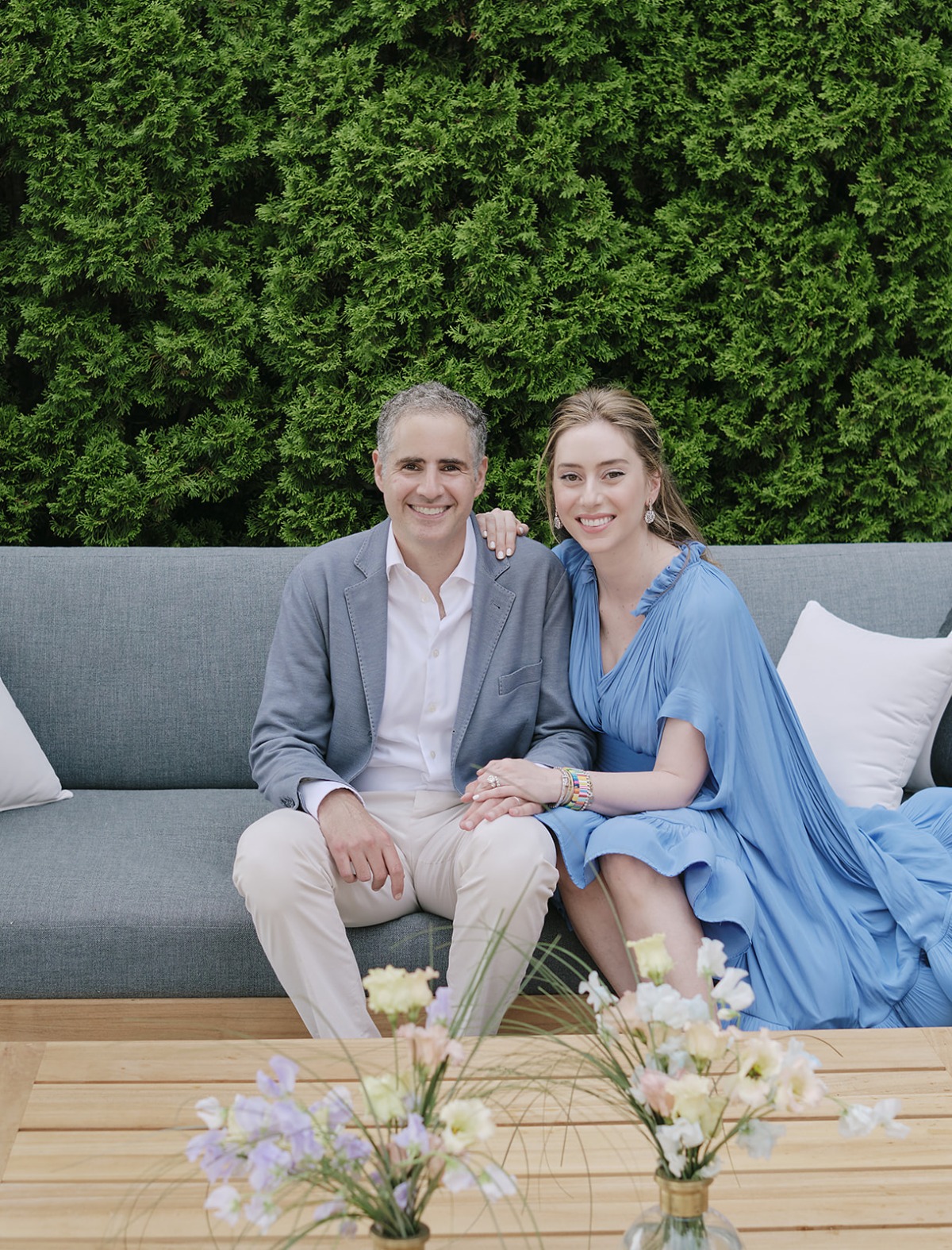 blue garden party dress
