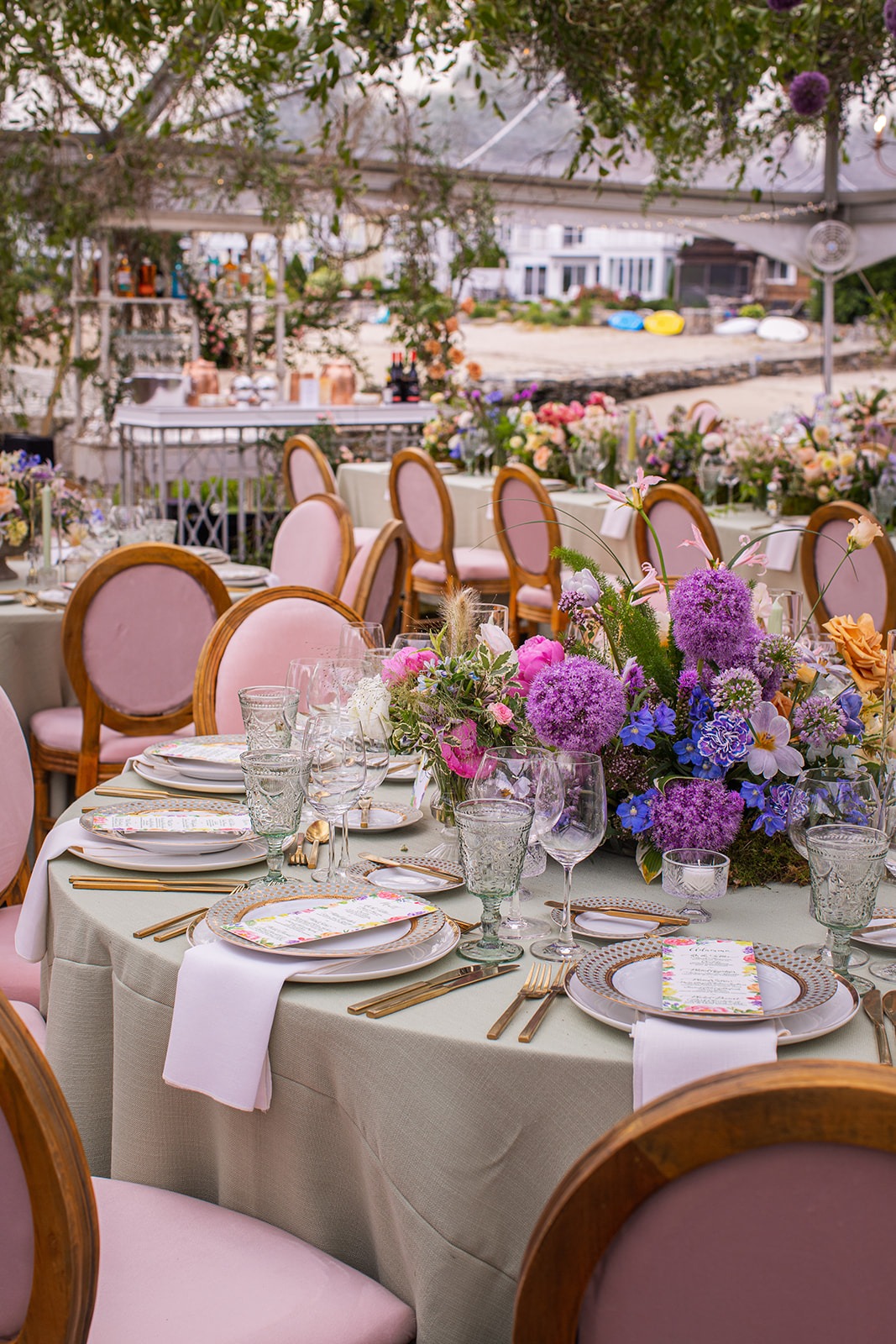 ombre rainbow centerpieces