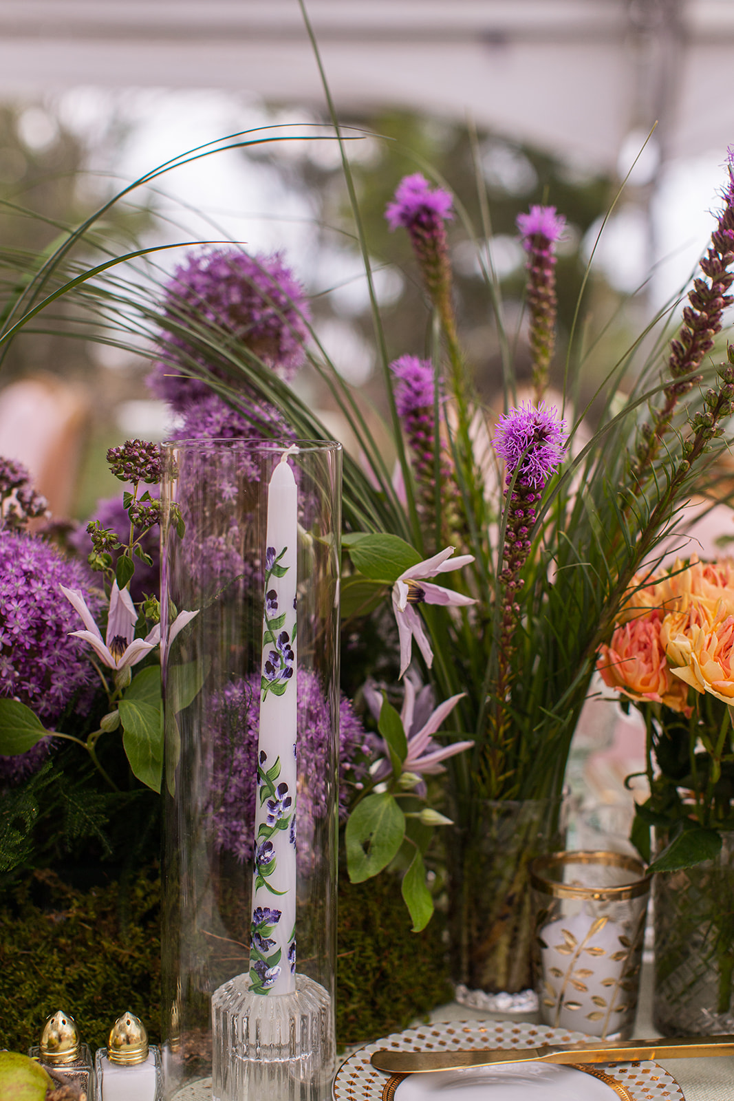 floral tapered candles