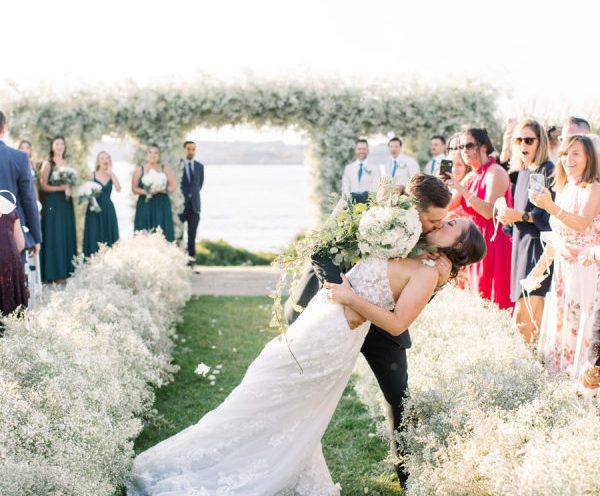 Classic Green and White Rhode Island Wedding at Oceancliff