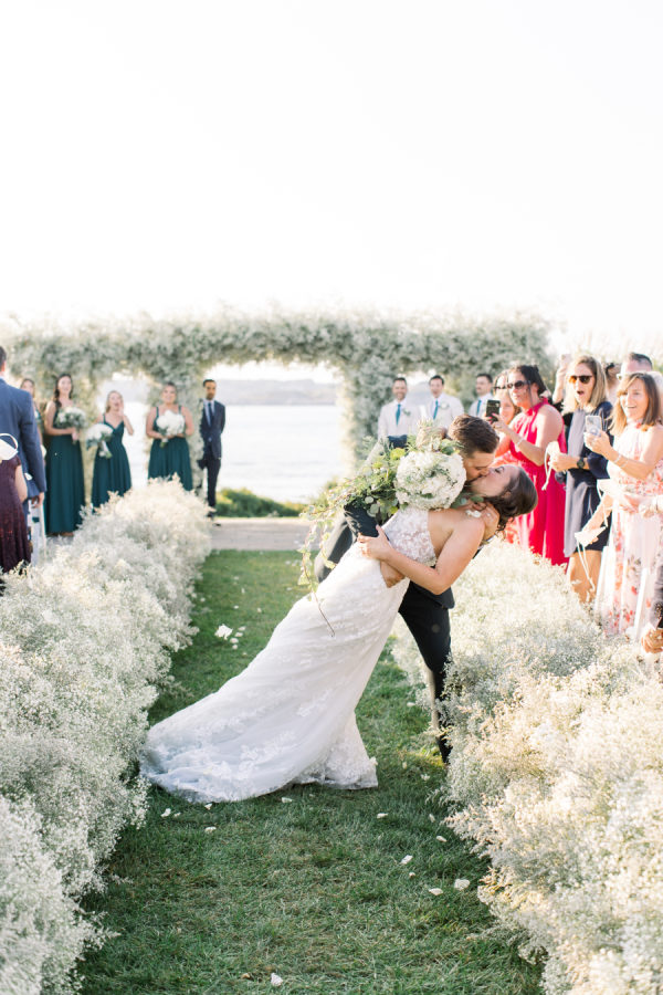 Classic Green and White Rhode Island Wedding at Oceancliff