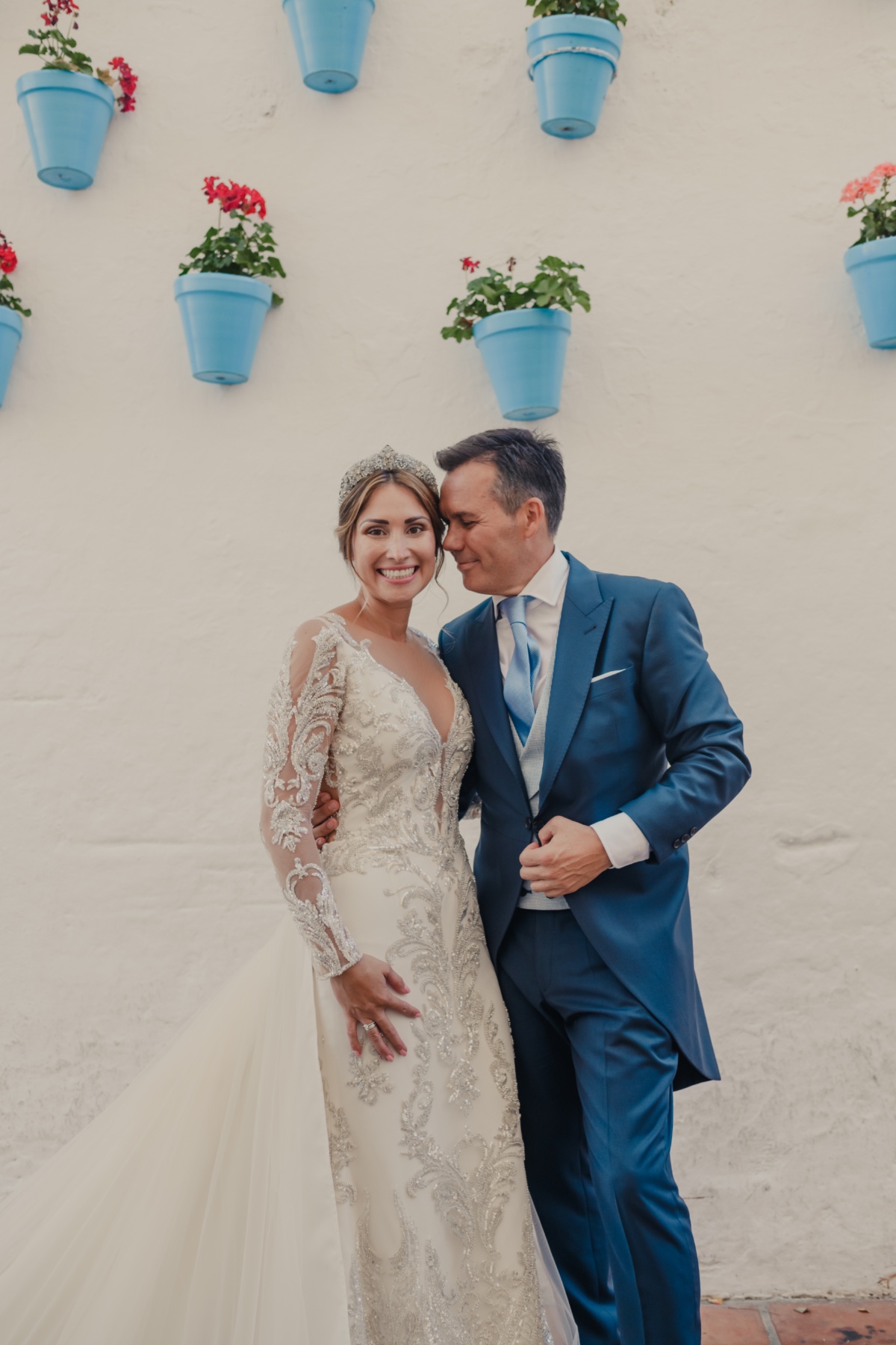 groom in blue suit