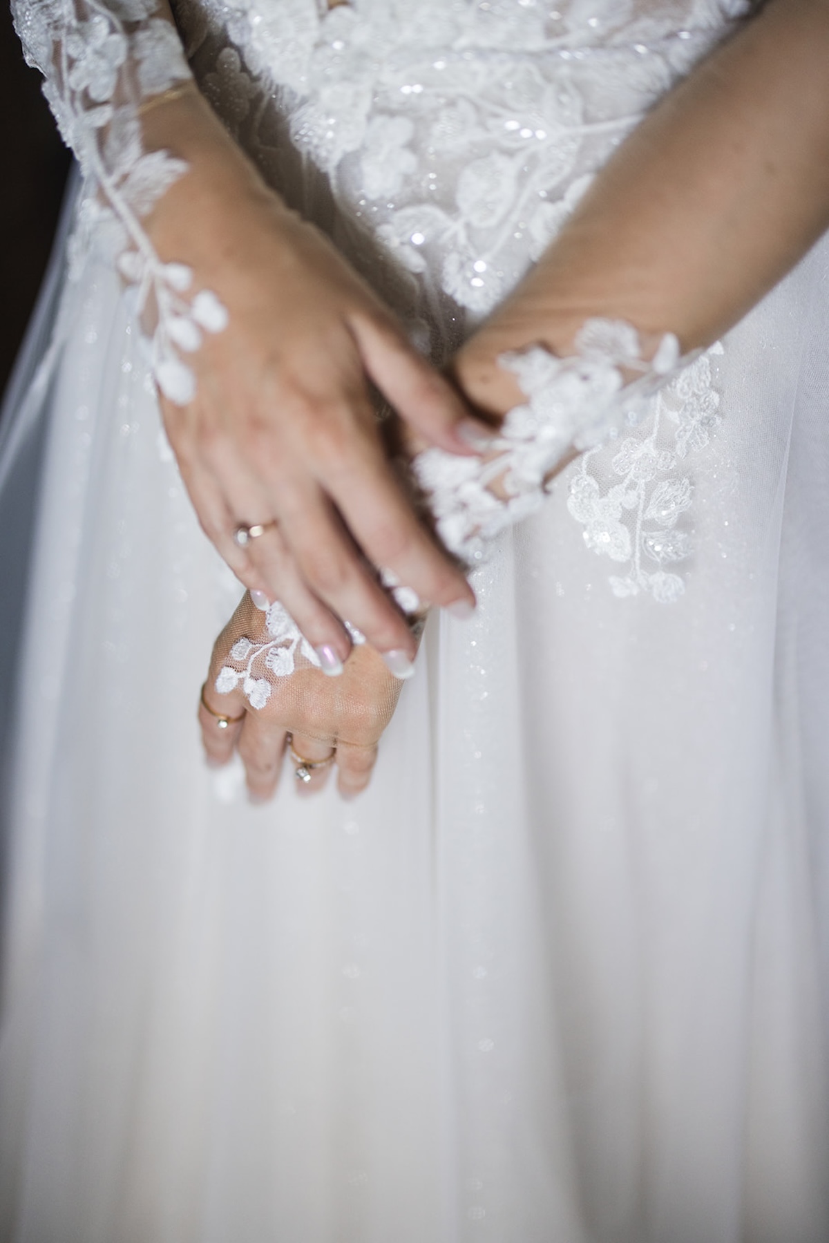 wedding dress with long lace sleeves