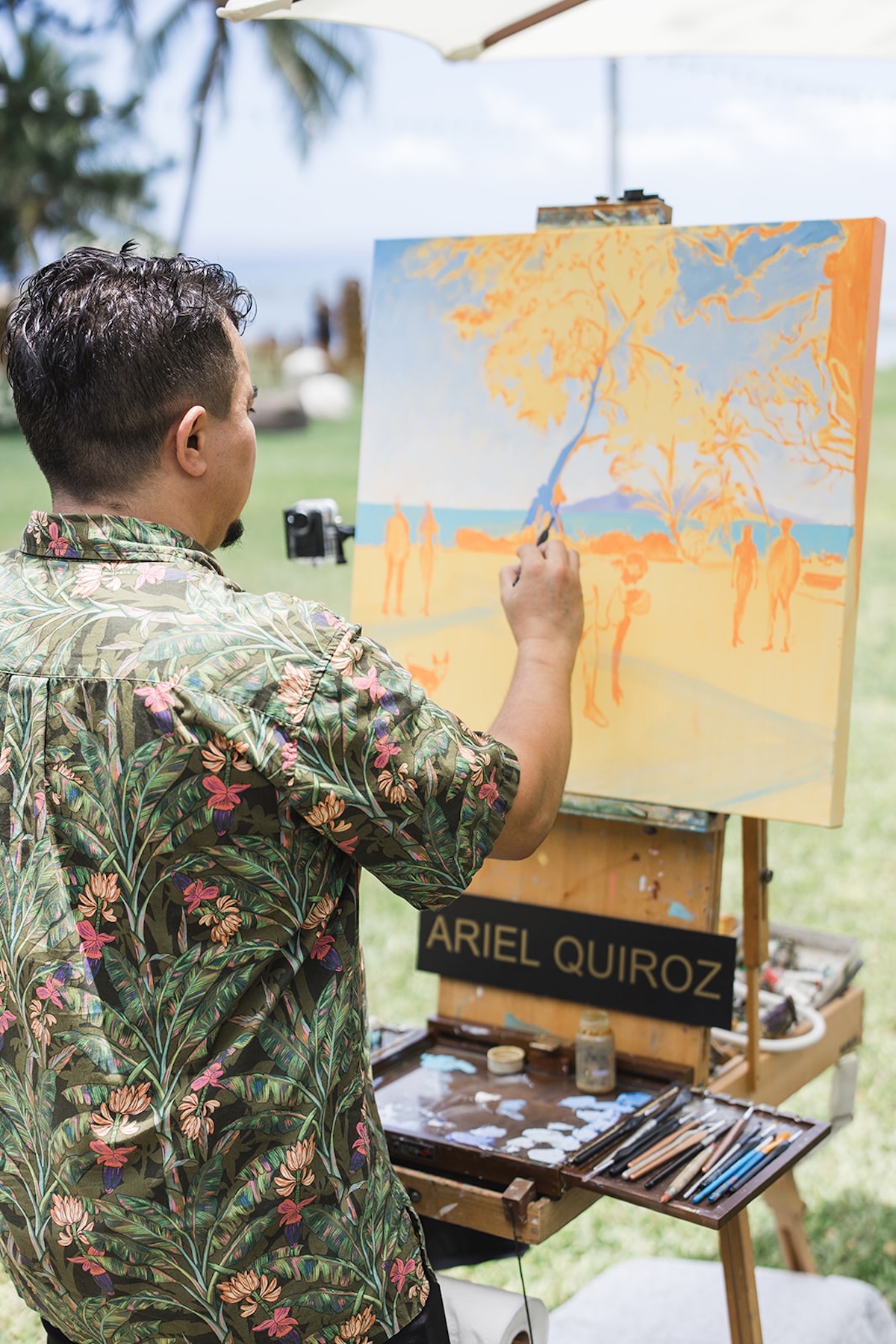 live wedding painting in maui