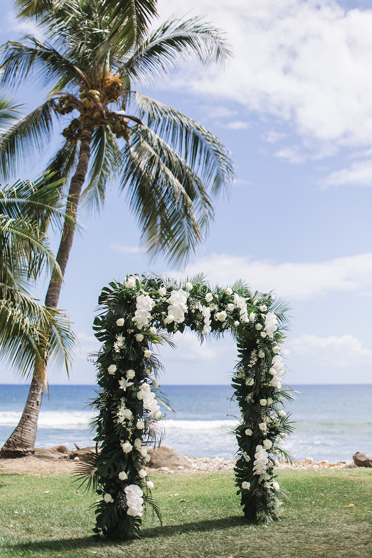 tropical wedding arch