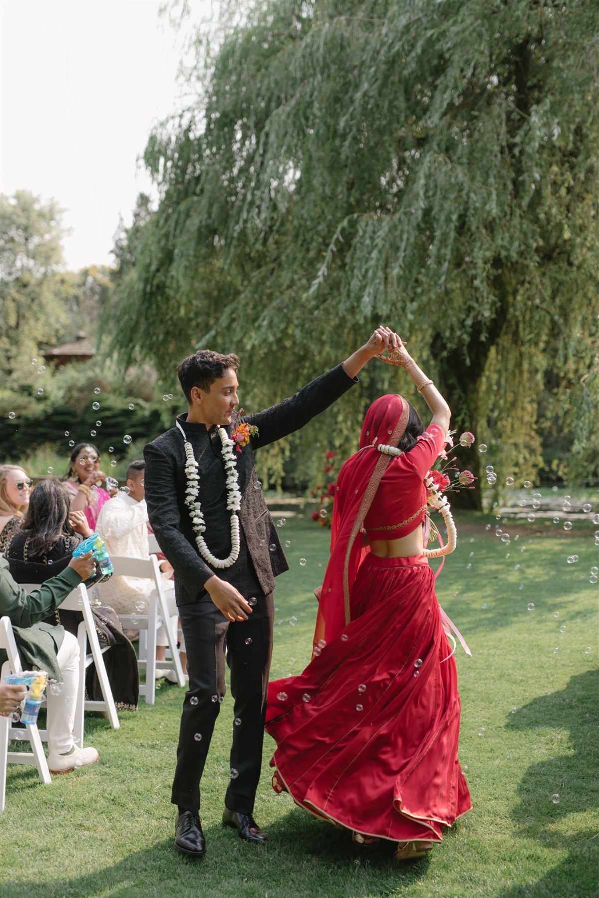 bubble wedding exit