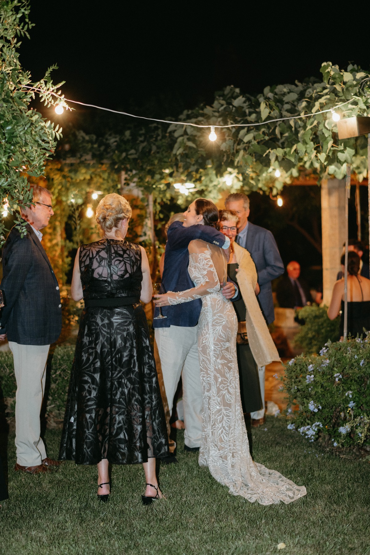 night time cocktail hour for wedding