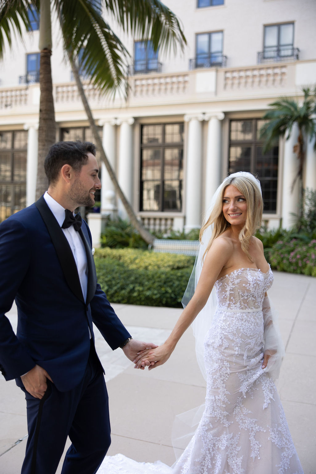 delicate lace mermaid wedding gown