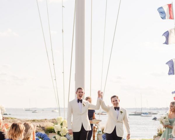 A Coastal Chic Wedding at the American Yacht Club Honoring a New England Summer Love Story