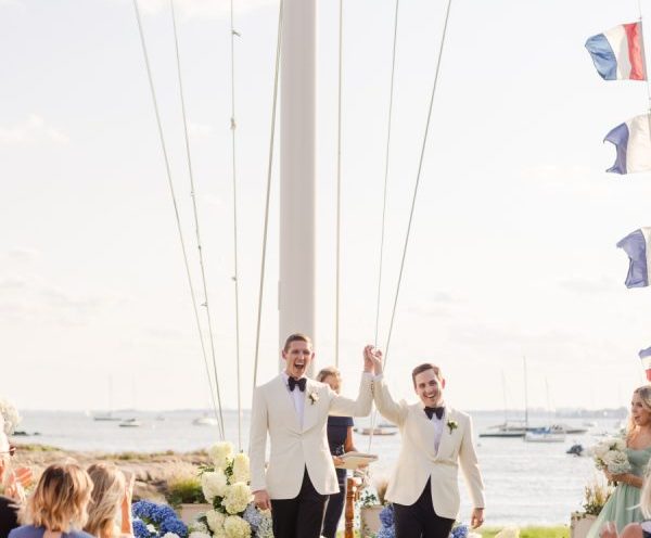 A Coastal Chic Wedding at the American Yacht Club Honoring a New England Summer Love Story