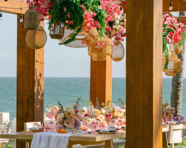 A Whimsical Coastal Garden Party Infused With Color and Laid-Back Luxury
