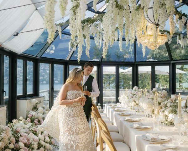 A Lake Como Wedding Where Layers of Pearl and Petals Steal the Spotlight