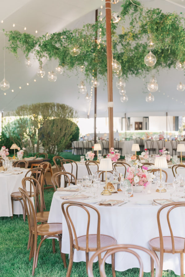 A Preppy Green and White Hamptons Wedding With Magenta Accents and Personal Details