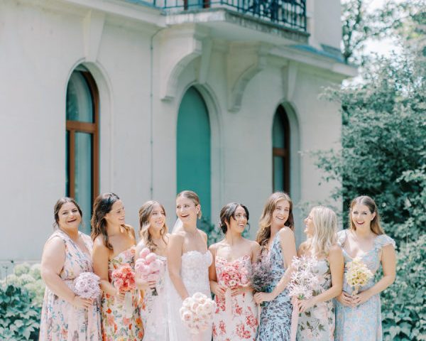 A Chic Garden Party Wedding Set Against the Scenic Beauty of Switzerland