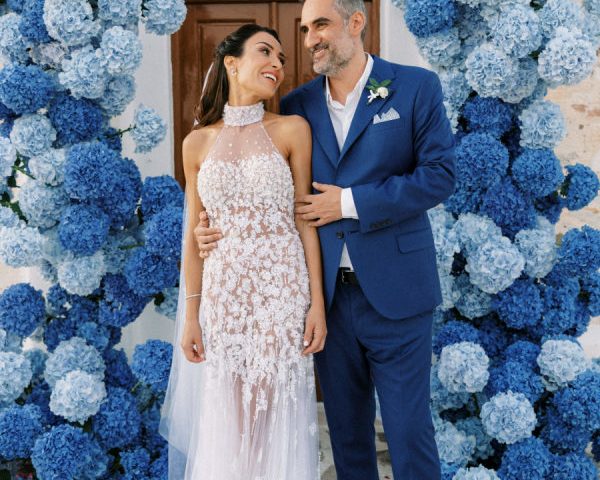 A Modern Island-Chic Celebration Awash in Aegean Blue and Sunset Pinks on Paros