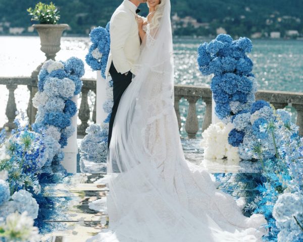 A Glacial Romance of Icy Blues, Gold Accents, and Playful Personal Touches